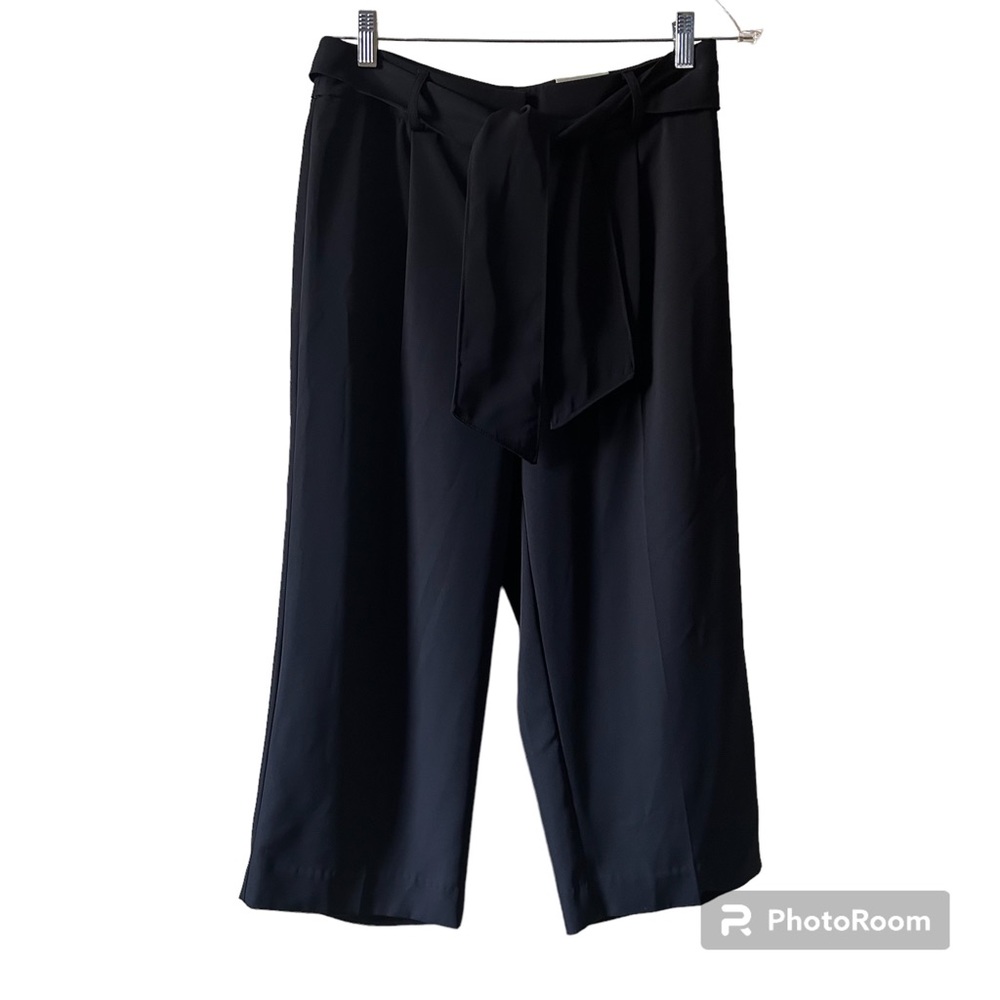 Alfani Dress Pants Wide Leg Culotte Tommy Control Black Size 4P